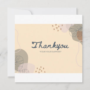 Tarjeta de agradecimiento abstracta beige – Hoja m