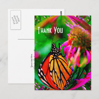 Tarjeta de agradecimiento abstracta de mariposa na
