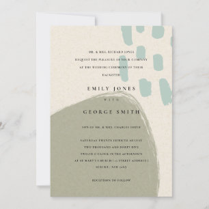 TARJETA DE AGRADECIMIENTO ABSTRACTO INVITADO DE BODA DE AZUL GRIS KRAFT SCAN