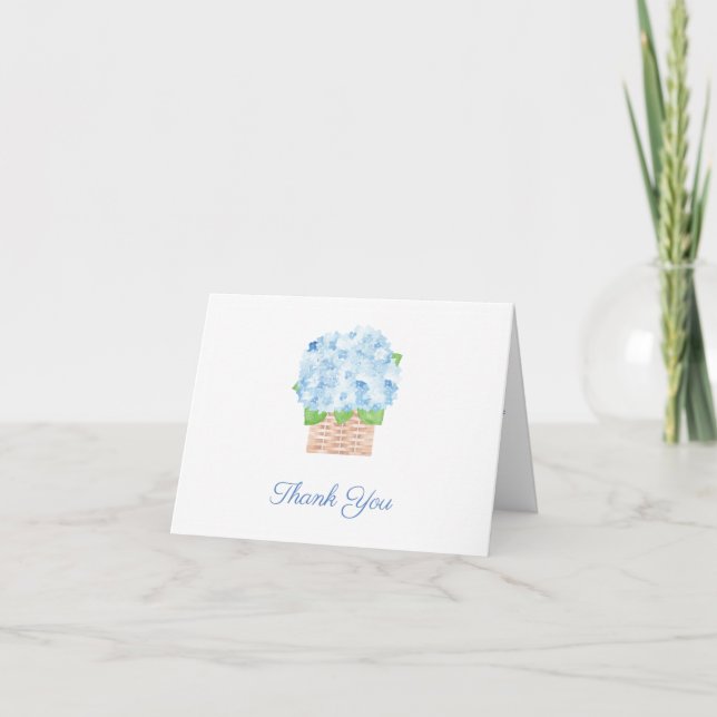 Tarjeta De Agradecimiento Abuela costera Hydrangeas Boy Baby Shower (Anverso)