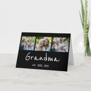 Tarjeta De Agradecimiento Abuela Estableció Escritura Moderna Negra 3 Foto