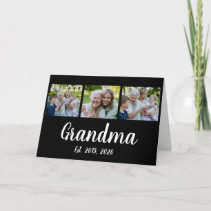 Tarjeta De Agradecimiento Abuela Estableció Escritura Moderna Negra Foto 3