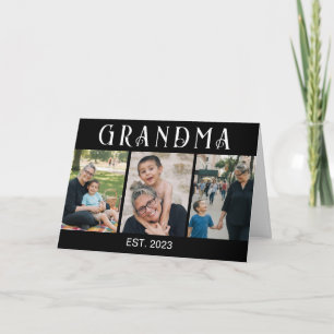 Tarjeta De Agradecimiento Abuela Estableció Moderna Negra Audaz 3 Foto