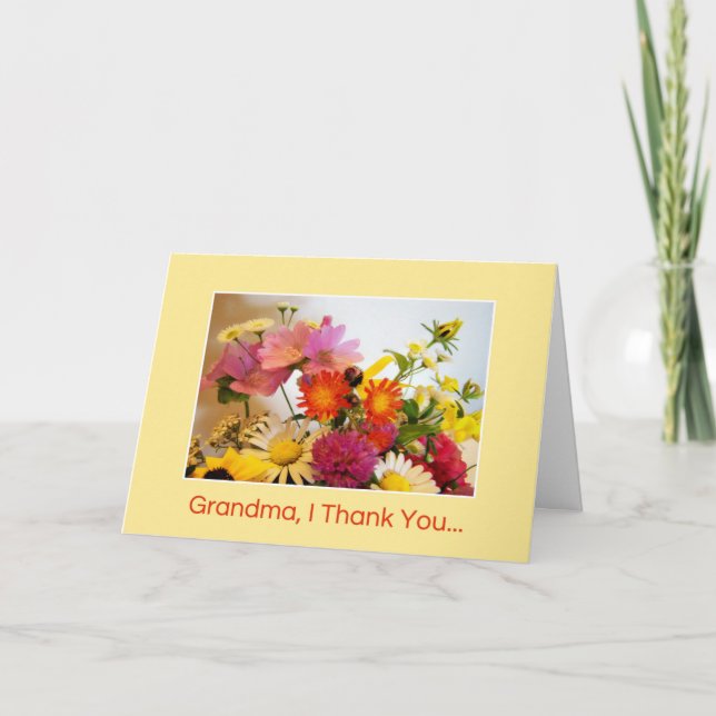 Tarjeta De Agradecimiento Abuela, Gracias... (Anverso)