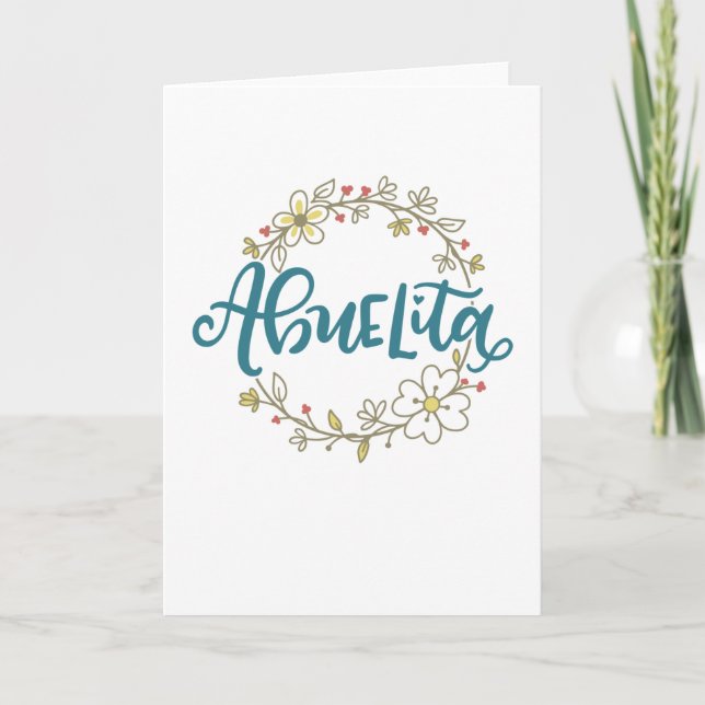 Tarjeta De Agradecimiento Abuelita, floral española (Anverso)