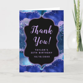 Tarjeta De Agradecimiento Abundancia azul oscuro y morado en el océano