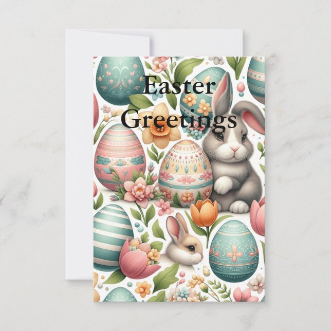 Tarjeta De Agradecimiento Abundantes primaverales y florecientes Pascua (Anverso)