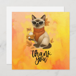 Tarjeta De Agradecimiento Acción de Gracias por los amantes del gato con la 