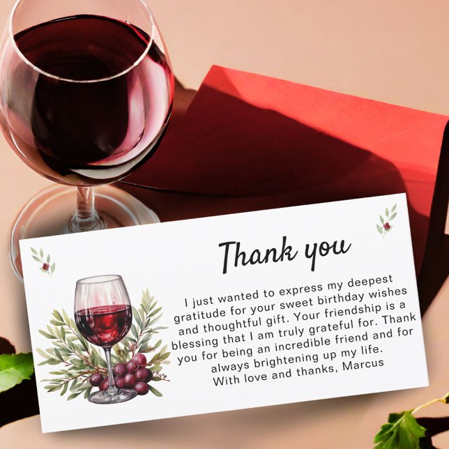 Tarjeta De Agradecimiento Aceite de oliva de vidrio rojo rubio (Subido por el creador)