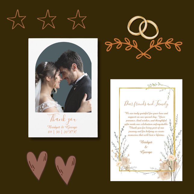 Tarjeta De Agradecimiento acentos rústicos de tierra neutros (Subido por el creador)