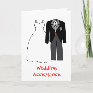 Tarjeta De Agradecimiento Aceptación de boda Novia y Novio