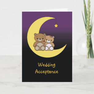 Tarjeta De Agradecimiento Aceptación de boda ositos lindos