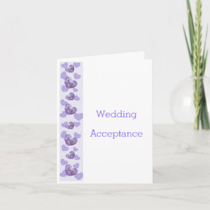 Tarjeta De Agradecimiento Aceptación del Boda de diseño cardíaco de glicinia