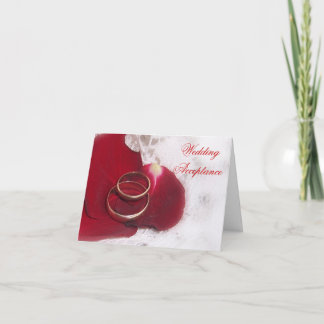 Tarjeta De Agradecimiento Aceptación del Boda de los Rosas de los anillos de
