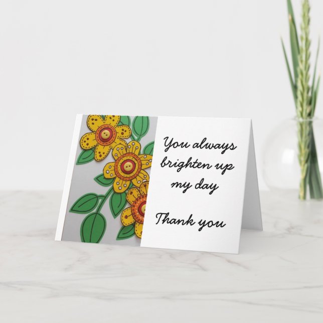 Tarjeta De Agradecimiento Aclarar mi día - gracias (Anverso)