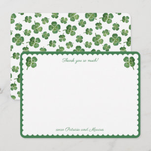 Tarjeta De Agradecimiento Acuarela Afortunada Enamorada Bridal Shower Día de