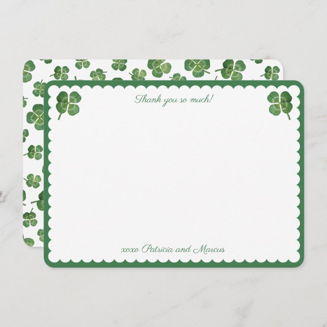 Tarjeta De Agradecimiento Acuarela Afortunada Enamorada Fiesta de Despedida  (Anverso / Reverso)