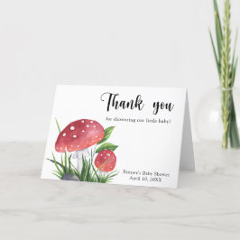 Tarjeta De Agradecimiento Acuarela amanita muscaria - gracias baby shower