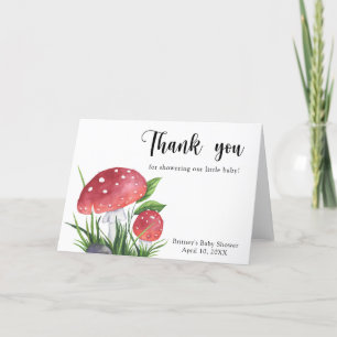 Tarjeta De Agradecimiento Acuarela amanita muscaria - gracias baby shower