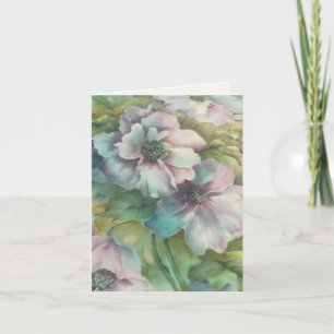 Tarjeta De Agradecimiento Acuarela Anémonas Florales Pensando en Ti