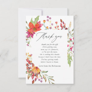 Tarjeta De Agradecimiento Acuarela Aquarela Flor Silvestre Baby Shower