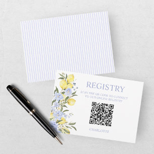 Tarjeta De Agradecimiento Acuarela Azul Naranja Limón Despedida de Soltera