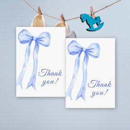 Tarjeta De Agradecimiento Acuarela Azul un Arco Niño Baby Shower