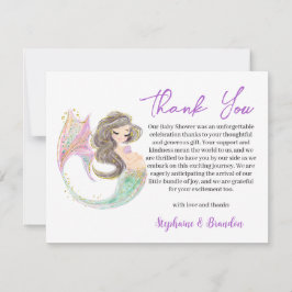 Tarjeta De Agradecimiento Acuarela bajo el mar MERMAID Gracias