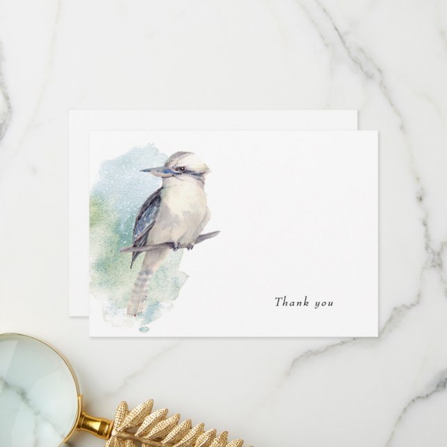 Tarjeta De Agradecimiento Acuarela Bird Love Memory (Memoria amorosa de aves (Anverso/Reverso In Situ)