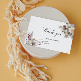 Tarjeta De Agradecimiento Acuarela boda rosa polvoriento floral