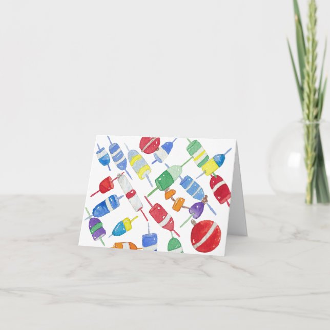 Tarjeta De Agradecimiento Acuarela, boyas estacionarias (Anverso)