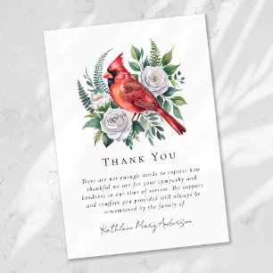 Tarjeta De Agradecimiento Acuarela Cardenal Floral Sympathy Funeral