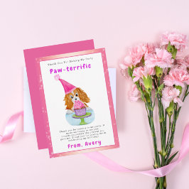 Tarjeta De Agradecimiento Acuarela Cavalier King Charles Cupakes Cumpleaños