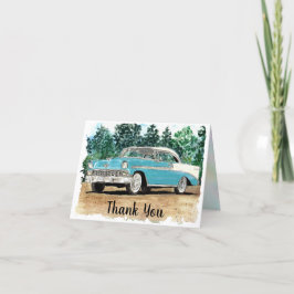 Tarjeta De Agradecimiento Acuarela Chevy 1956