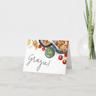 Tarjeta De Agradecimiento Acuarela Comida Italiana ¡Eso es Amor! 