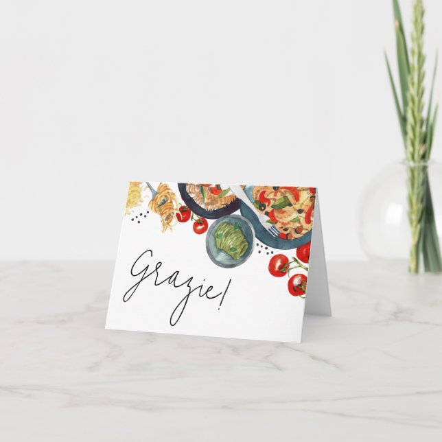 Tarjeta De Agradecimiento Acuarela Comida Italiana ¡Eso es Amor!  (Anverso)