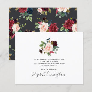 Tarjeta De Agradecimiento Acuarela conmemorativa Foliage floral Botánico