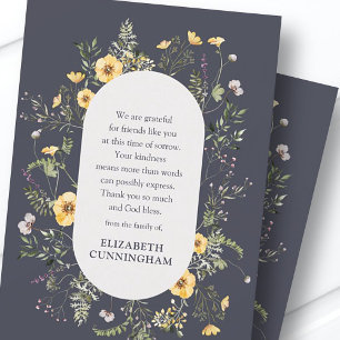 Tarjeta De Agradecimiento Acuarela conmemorativa Foliage y Botánicos Florale