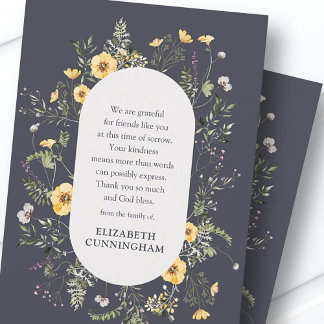 Tarjeta De Agradecimiento Acuarela conmemorativa Foliage y Botánicos Florale