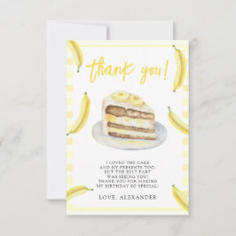 Tarjeta De Agradecimiento Acuarela Cumpleaños de Bananas Gracias