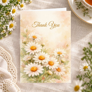 Tarjeta De Agradecimiento Acuarela Daisy Christian Personalizado