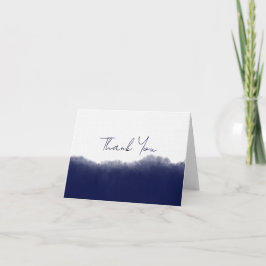 Tarjeta De Agradecimiento Acuarela de agua azul marino oscuro