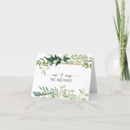 Tarjeta De Agradecimiento Acuarela de follaje de eucalipto verde blanco boda