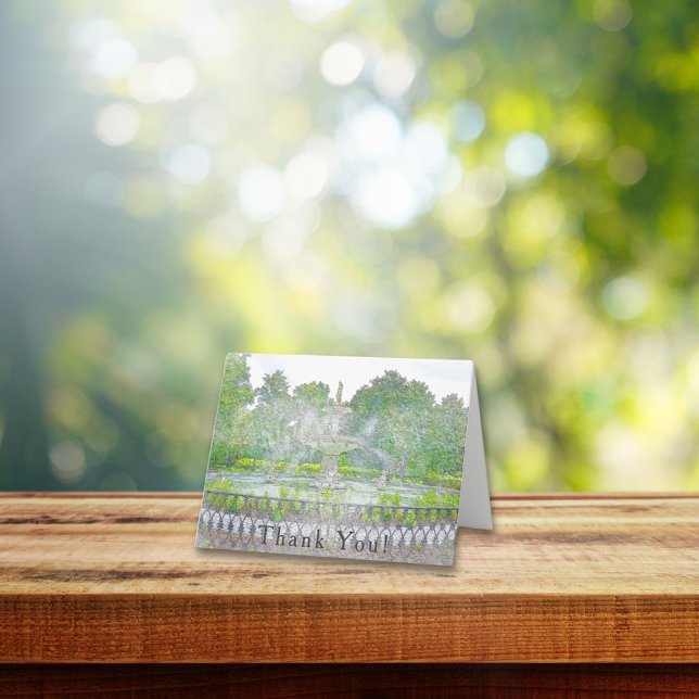 Tarjeta De Agradecimiento Acuarela De La Fuente De Forsyth Park Gracias (Subido por el creador)