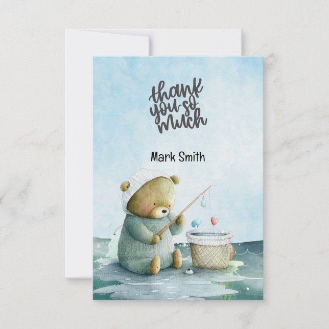 Tarjeta De Agradecimiento acuarela de la pescadería Lover (Anverso)