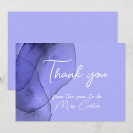 Tarjeta De Agradecimiento Acuarela de lavanda violeta azul