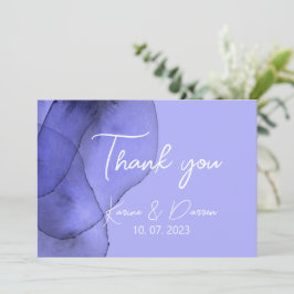 Tarjeta De Agradecimiento Acuarela de lavanda violeta azul