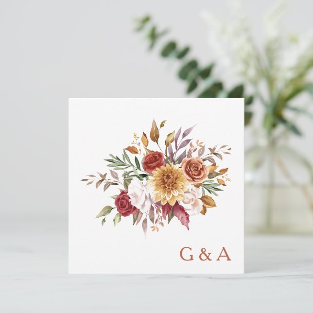 Tarjeta De Agradecimiento Acuarela de otoño (Anverso de pie)