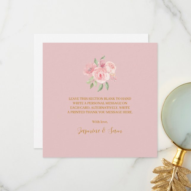 Tarjeta De Agradecimiento Acuarela de ROSA (Anverso/Reverso In Situ)