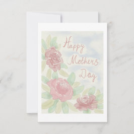 Tarjeta De Agradecimiento acuarela del día de la madre